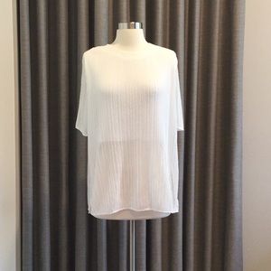 🔹SANDRO Oversized Pleated Top in White